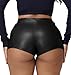 Women's Faux Leather Shorts High Waist Sexy Stretch Skinny Mini Shorts Hot Pants Part Club Wear Outfit Black Large