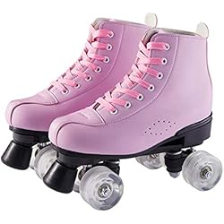 Soy Luna Patines Profesionales Patines De Cuatro Ruedas Para Exteriores, Para Adultos, Jóvenes, Artísticos, Para Principiantes, Con Ruedas De Poliuretano De Doble Fila, Patines Profesionales Para Interiores Y Exteriores (Rosa),36