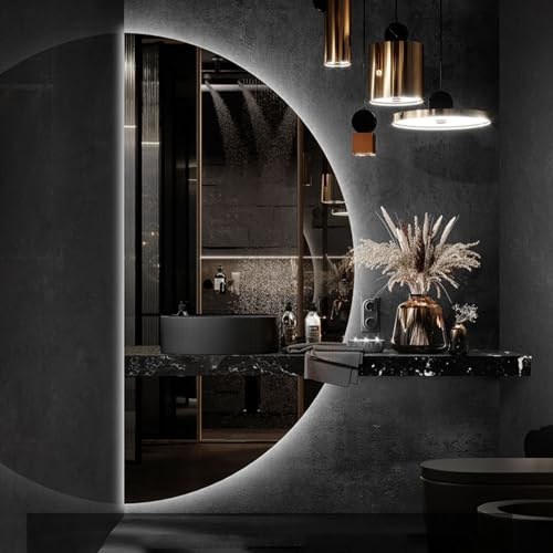 ZYBOWAYL 80/100/120cm ܂~߃t[XoX[~[ 3Fxϋ ^b`XCb`t hǊ|Sg LEDobNCgEH[~[(Left Cut,32x16in)