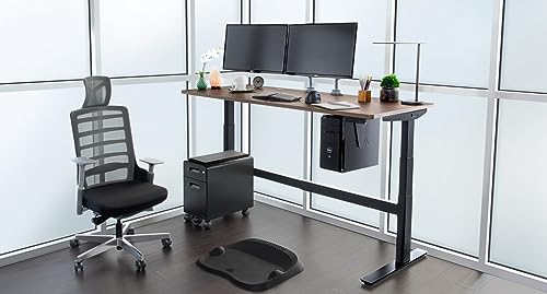 UPLIFTDESK 2-Leg V2-Commercial C-Frame Height Adjustable Standing Desk Frame (White), No Desktop, Advanced Memory Keypad, Free Wire Tray