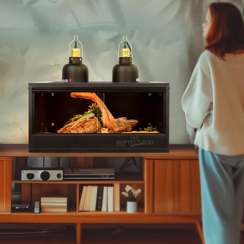 Reptizoo Home RZH-HRL04UD 2 Pack Reptile Light Fixture, 5.5In Deep Dome Reptile Heat Lamp Fixture With Switch, Dual Terrarium Uvb Basking Light Fixture For Bearded Dragon Snake thumb #6