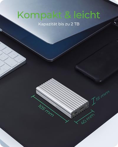 Caja externa ICY BOX para SSD M.2 NVMe USB 3.1 Tipo C miniatura 7