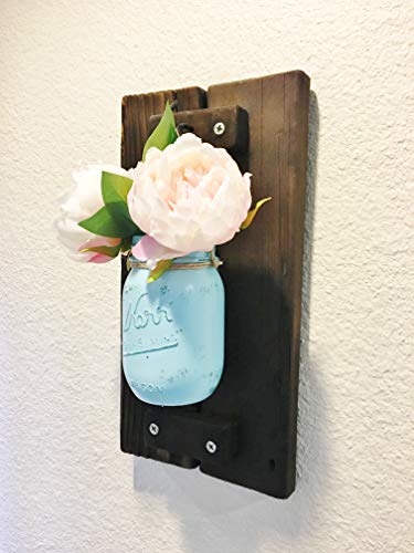 Rustic Chic Mason Jar Wall Sconce | Versatile Wall Decor Vase for Home and Garden