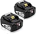 Price comparison product image 2X Moticett 18V Replacement for Makita 5.0Ah Battery BL1850B BL1850 BL1860B BL1860 BL1840 BL1830 BL1815 BL1835 BL1845 LXT-400 Cordless Power Tools with Indicator
