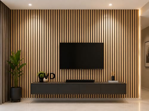 Image of CVD 3D Light Wooden & Black Wallpaper | Peel & Stick Self Adhesive Wallpaper | Waterproof & Removable | Home Decor for Bedroom, Living Room & TV Wall (70 x 70 cm, Approx. 5.8 Sq. Feet, 1 Piece)