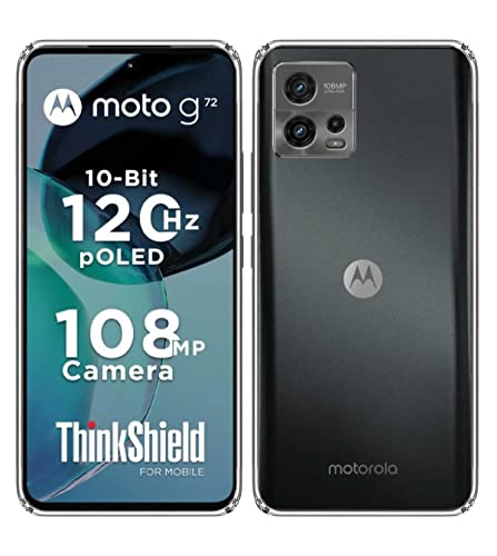 Image of Soft Silicone TPU Flexible Back Cover Compatible with Motorola Moto G72 and Screen Guard