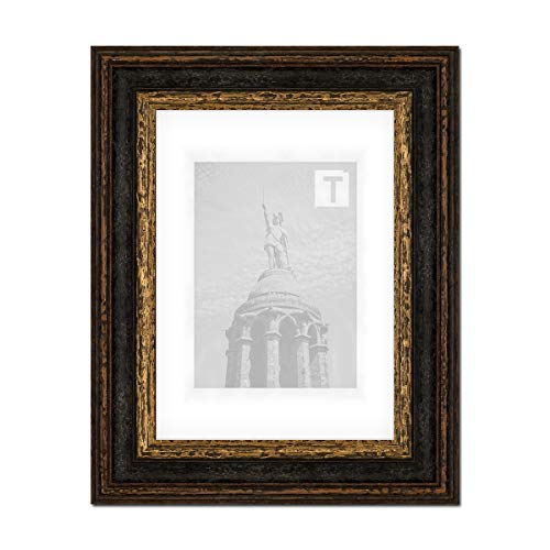 Barock-Bilderrahmen Heloise Schwarz Gold 10 x 15 cm Echtglas klar 2mm Antik...