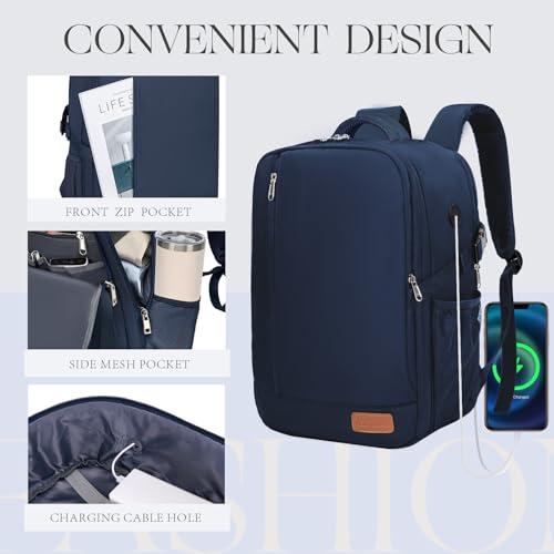 Image of Lossga Travel Backpack, Personal Item Bag 18x14x8 Inches, Frontier Airlines Travel Bag, Weekender Bags for Women and Men, Water Resistant Lightweight Carry on Flight Approved for Traveling Business