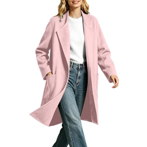 Image of Lazduis Trench Coat Women Long Peacoat Casual Fall Winter Wool Blend Jacket