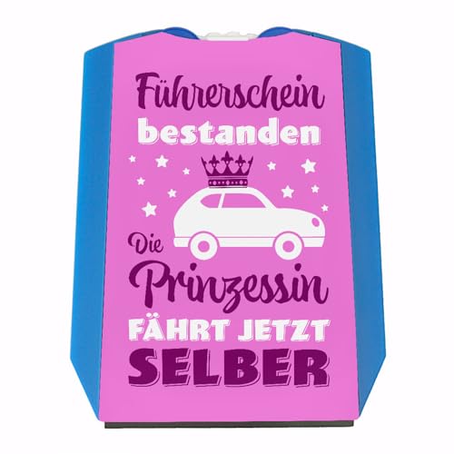 speecheese Prinzessin Parkscheibe mit Spruch Führerschein bestanden Auto-Zubehör für volljährige Fahrer Vermeide Strafzettel beim Parken Frauen Pink Mädchen