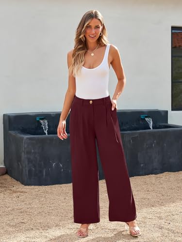 Image of LILLUSORY Womens Wide Leg Dress Work Flowy Pants Business Casual Outfits