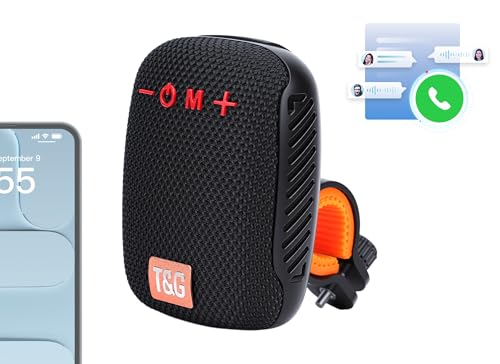 Sanpyl Portable Bluetooth Bike Speaker for Cycling, Dual Pairing Outdoor Speaker, Supports FM Radio, for Riding Hiking (Black)