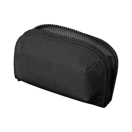 ALPAKA Hub Zip Pocket Black Axoflux 300D - Zipper Wallet - Key Pouch for Car Keys - 30 Cards Max- Two Accordion Storage Sections - Magnetic Closure SD Card Case - HUB Accessories Compatible