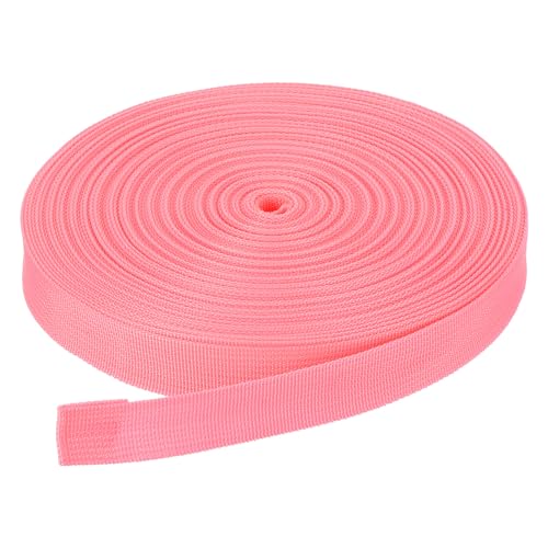 Sangle plate en nylon rose clair 25mm pour réparer l'équipement d'extérieur