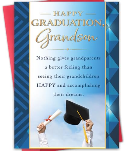 LiuuLi Happy Graduation Card for Grandson, Congratulations Grandson Gift from...