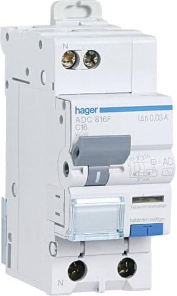Hager tipo AC – Interruttore automatico differenziale 1 polo + neutro C-20 A 30 mA