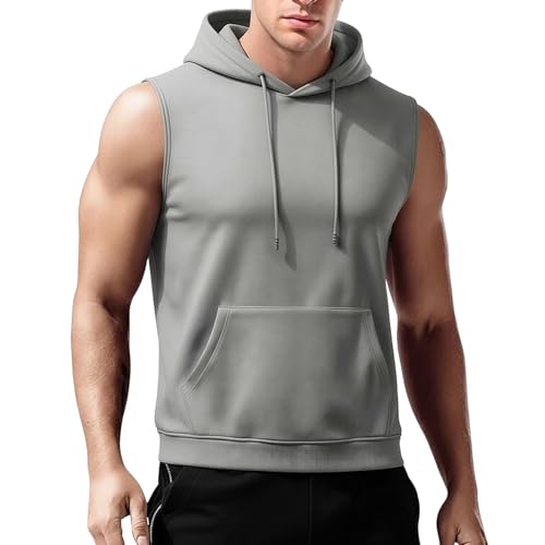 Débardeur capuche sans manches sweat capuche sport pour entraînement fitness