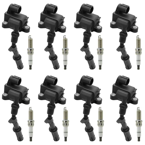 Image of Set of 8 UF733 Ignition Coil Pack and Iridium Spark Plugs Compatible with Mercedes-Benz GL450 GLS550 ML550 CL550 E550 E63 G63 GL450 GLE63 S550 ML63 S63 SL550 SL63 UF741, 2769063500