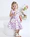 Mioglrie Girls Dresses Little Girl Spring Summer Dress Purple Rainbow 5T 6T Dresses for Girls Sleeveless Sundress with Bag Outfits