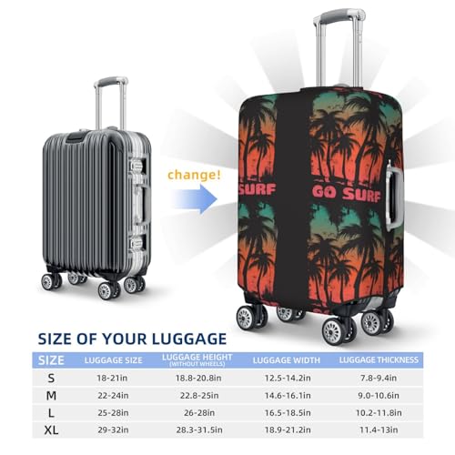 Go Surfer For Travel Luggage Cover Suitcase Protector Fits 18-32 Inch Travel Luggage Protector Elastic Luggage Anti-Scratch Suitcase Cover4