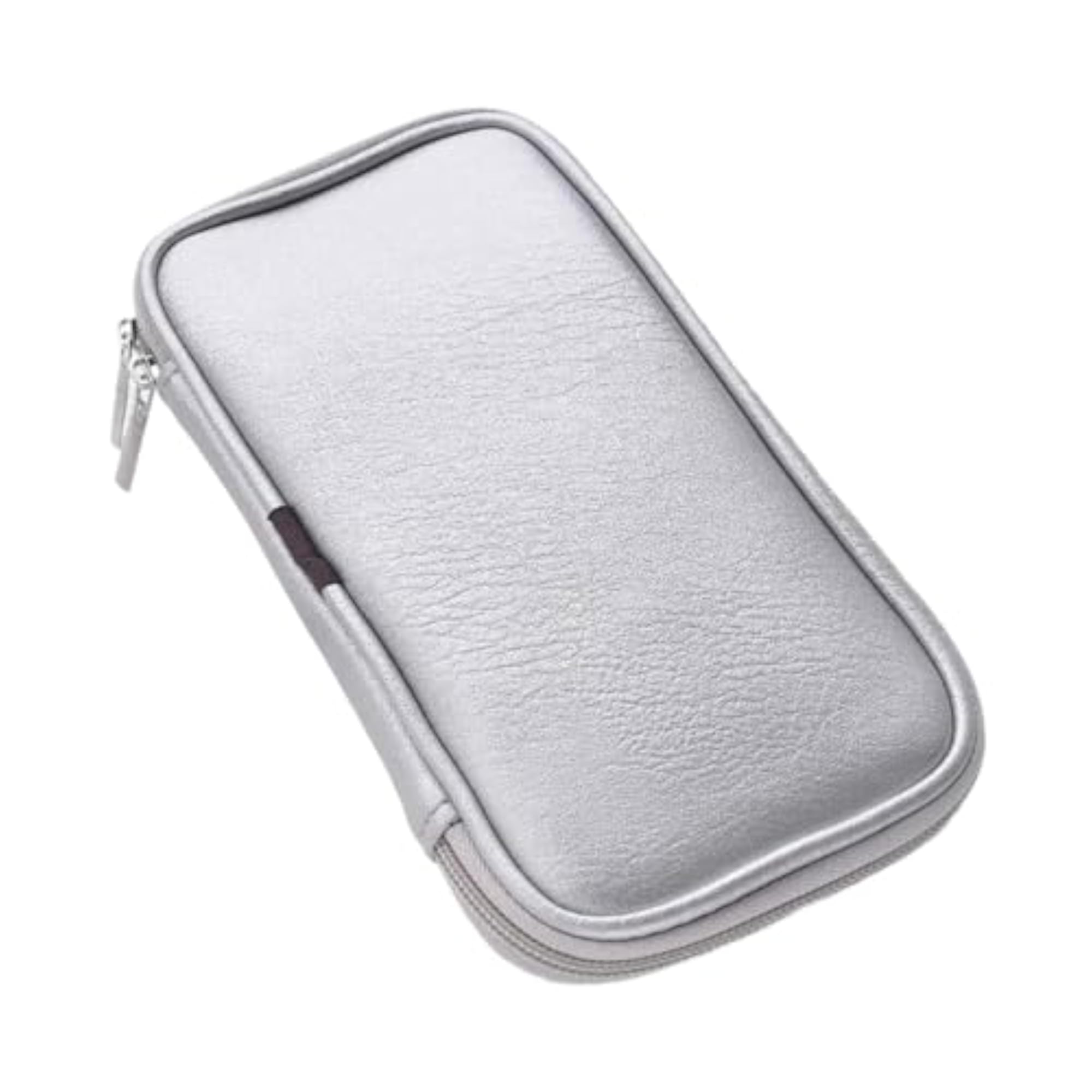 Professional Makeup Brushes Organizer Bag for Women, Silver