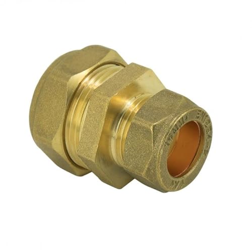 15mm x 10mm Brass Compression Reducing Coupling - FREE Next-Day Delivery