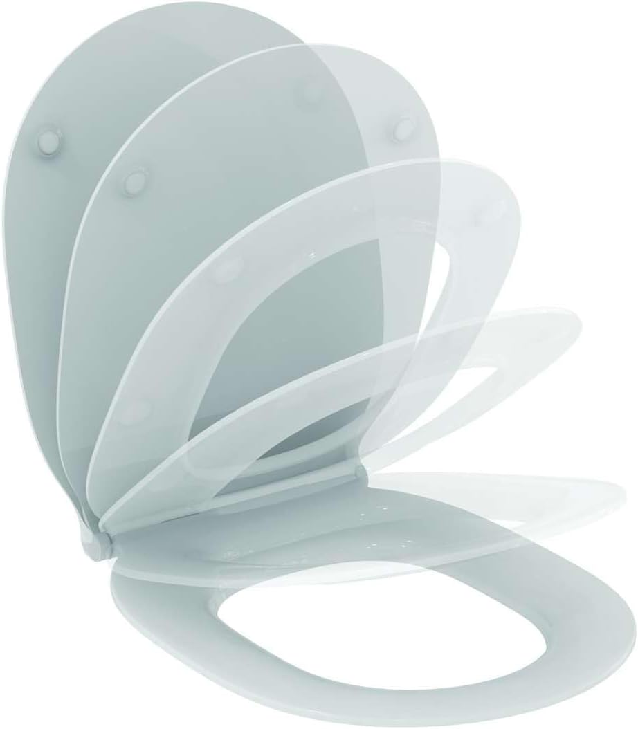 Technical drawing of the Ideal Standard wall-hung toilet with front and side dimensions