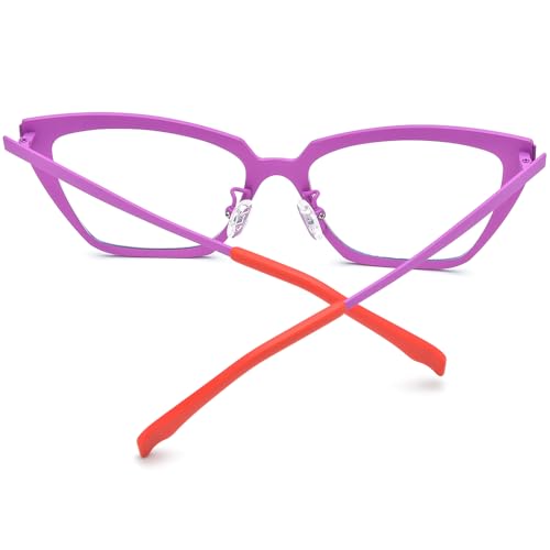 Image of FONEX Colorful Pure Titanium Glasses Frame Women Retro Round Eyeglasses