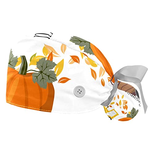 Casquettes de travail respirantes pour garage et cuisine motif citrouille festive