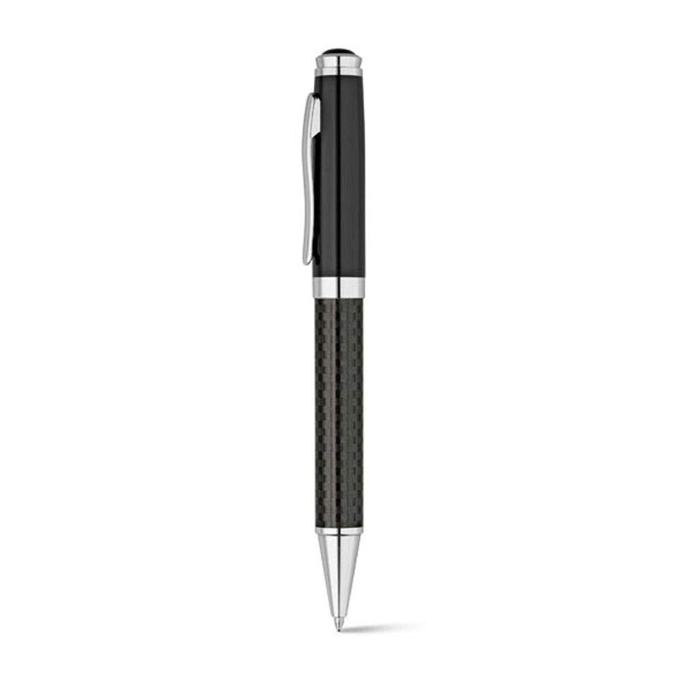 noTrash2003 Schreibset Rollerball und Kugelschreiber Set Metall und Carbonfaser schwarz Lederetui