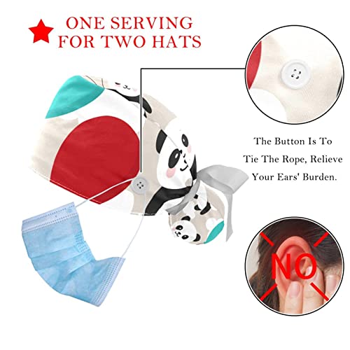 Chapeaux de travail pour hommes et femmes JDEZ : casquettes panda ajustables - 3