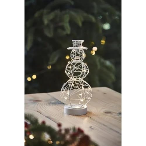 Bonhomme de neige blanc 40 LED au pied du sapin pour illuminer vos soirées en famille
