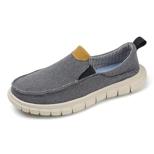 Men's Canvas Slip on Casual Loafers Flat Sneakers Walking Boat Shoes