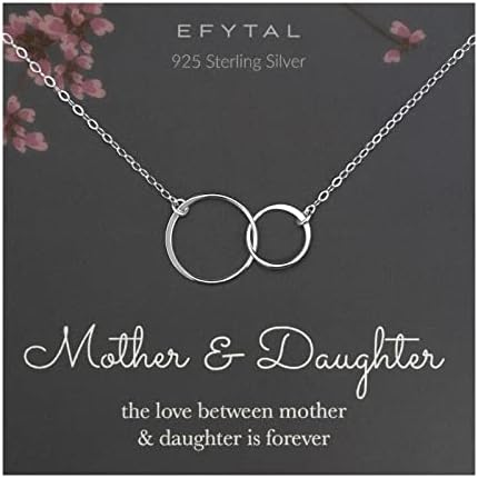 EFYTAL Mothers Day Gifts from Daughter, Sterling Silver Mother Daughter Necklace, Daughter Gift from Mom, Mothers Day Gifts for Daughter, Mothers Day Jewelry, First Mothers Day Gifts