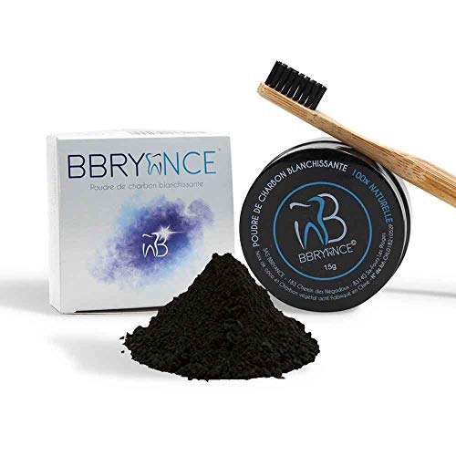 Bbryance - Poudre De Charbon Blanchissante 100% Naturelle - Sans Goût 15 g - Résultat instantané - Sans danger pour l'émail - ingrédients végétaux - Testé en Laboratoire Français Élimine taches