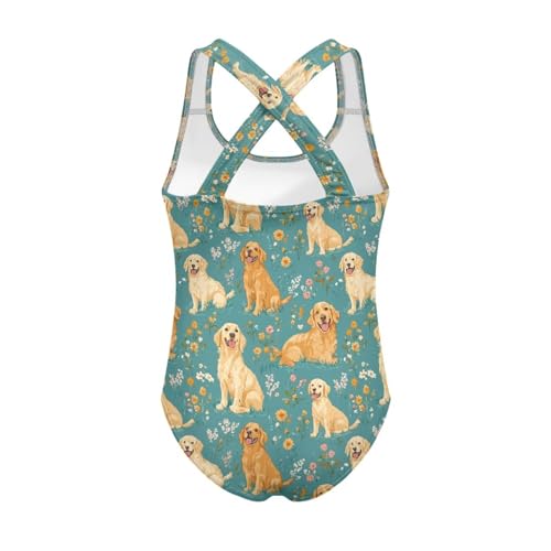 Image of One Piece Swimsuit Girls Cross-Back Bathing Suit 5-14Y Kids Swimwear Cute Swimsuits Sleeveless Bathing Suits