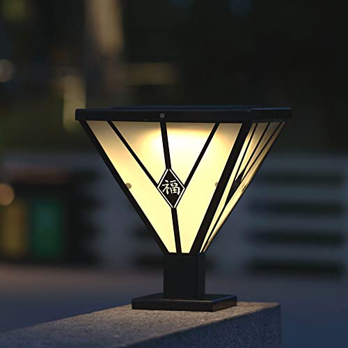 Lámpara de Poste a Prueba de Agua Paisaje Villa Patio Camino Calle Césped Jardín Atmósfera Lámparas Villa Puerta Exterior Negro Hierro Forjado Aluminio Acrílico Pantalla Pilar Luz Cover
