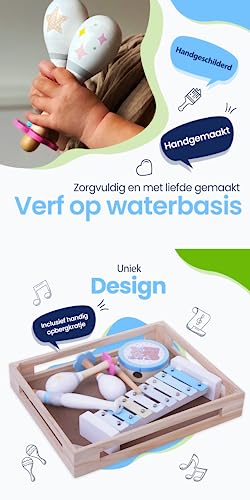 Kadoing-Houten-Muziekinstrumenten-Set-incl-Opbergkratje-en-Muziekboekje-Xylofoon-Montessori-Speelgoed-Kinderspeelgoed-Muziek-Voor-Kinderen