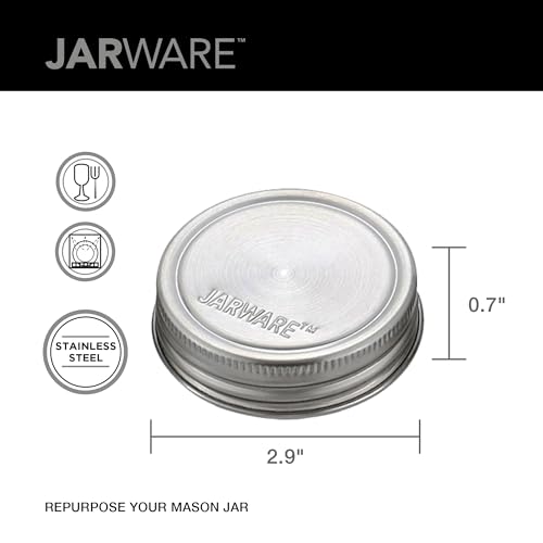 Jarware Mason Jar Storage Lids, Set of 8 Stainless Steel Regular Mouth Lids by Jarware - Used condition - Image 6