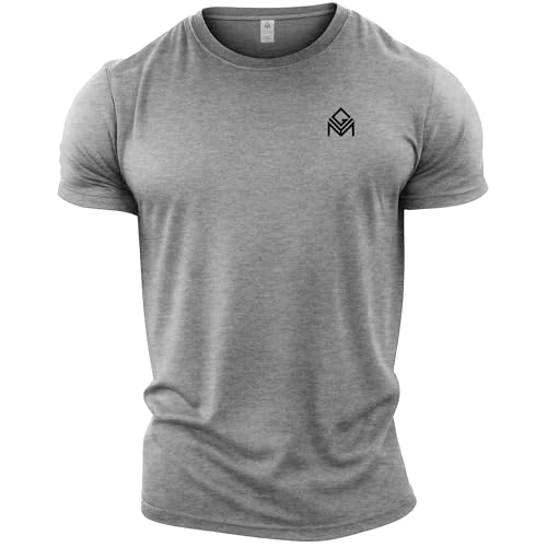T-shirt de musculation homme XXXXL vêtement sport gris uni Gymtier