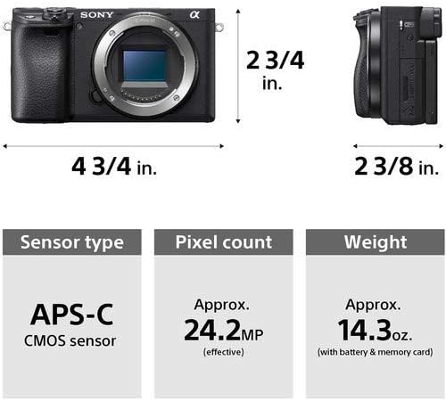 Miniatura 3 de Sony Cámara digital sin espejo Alpha a6400 con kit de lentes de 0.630-1.969 in (renovada)
