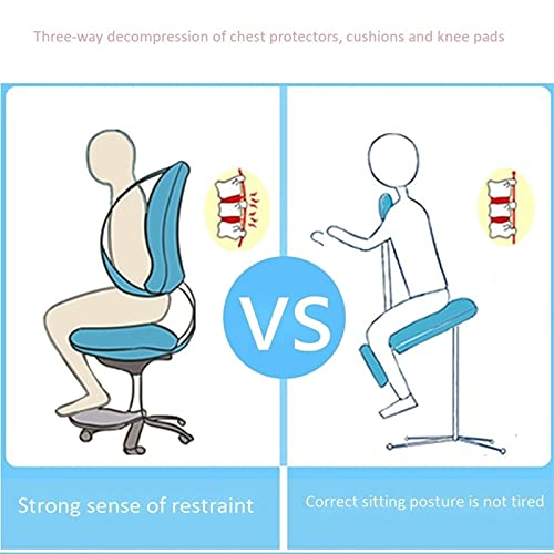 Kneeling Chair Ergonomic Ergonomic Office Chair Computer Chair，High Elastic Sponge，Suitable For Children (1.1-1.4M) Zhjing (Color : Blue, Size : With Pedals) #TOP3