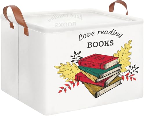 HKEC Rectangle Books Storage Basket, Gift Basket Empty with Handles,
