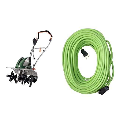 Image of Scotts Outdoor Power Tools TC71420S Tiller, 20-Inch, 14-Amp, Green and Yard Master 9940010 Outdoor Garden 120-Foot Extension Cord, Light Duty, Water Resistant