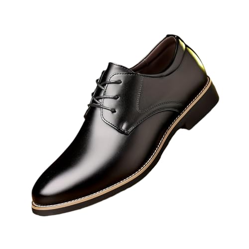 Men's Classic Lace-up Dress Oxford Shoes Comfortable Ultralight Leather Business Casual Work Shoes for Wedding Party