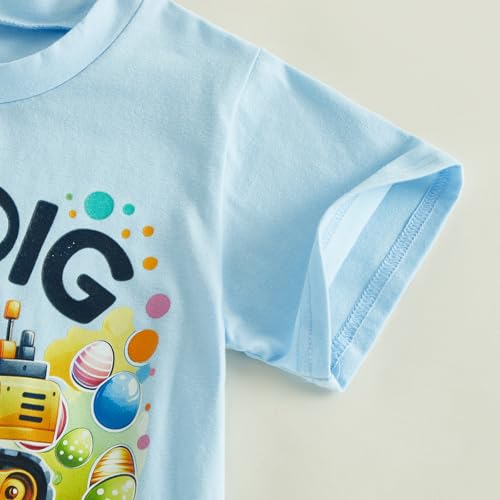 Image of Easter Bunny Shirt for Toddler Boys Girls Kids Funny Rabbit Letters Graphic Cotton Short Sleeve T-Shirt Top