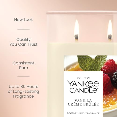 Image of Yankee Candle Vanilla Creme Brulee Scented Signature 20oz Large Tumbler 2-Wick Candle Over 60 Hours of Burn Time Ideal for Decoration and Aromatherapy (Pack of 4)