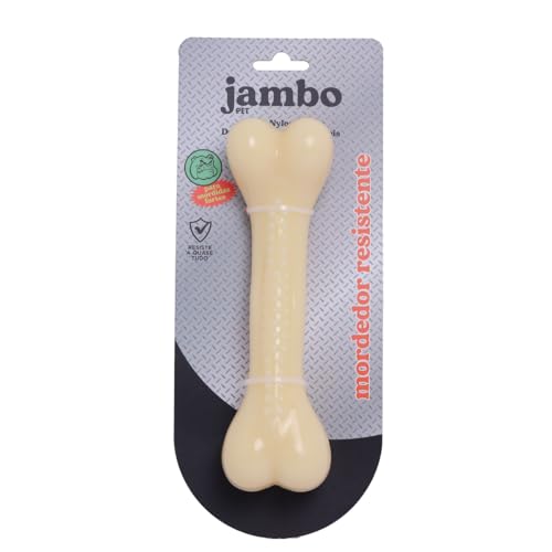 JAMBO PET Osso Mordedor Tuff Para Cachorro, Para Brincar, Feito em Nylon Resistente, Livre De Substâncias Tóxicas, Remove Tártaro (Grande)