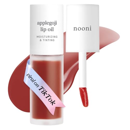 Image of NOONI Korean Lip Oil - Applegoji | Long-Lasting, Moisturizing, Plumping, Revitalizing for Dry Lips, Waterproof, No Peel Off, Korean Tint, Hydrating Lip Stain, Nourishing Crystal Clear, 0.12 FL Oz