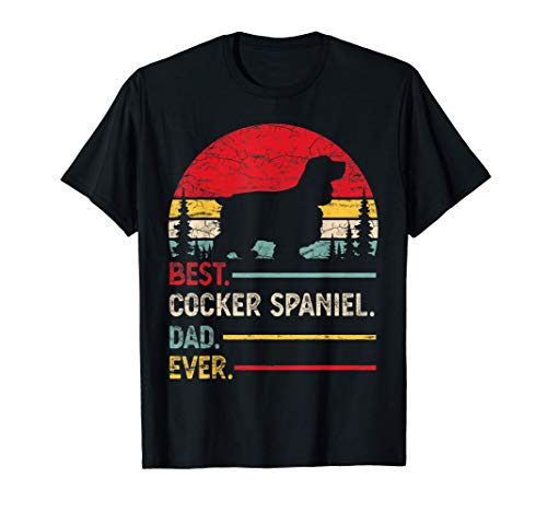 Cocker spaniel best dad ever gift dog vintage retro men t-shirt